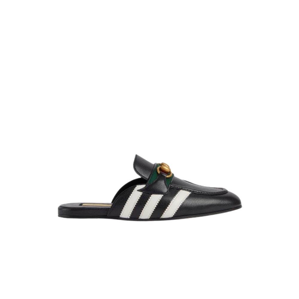Gucci - Horsebit x Adidas Leather Slipper in Black - IT 37 - Picture 1 of 5
